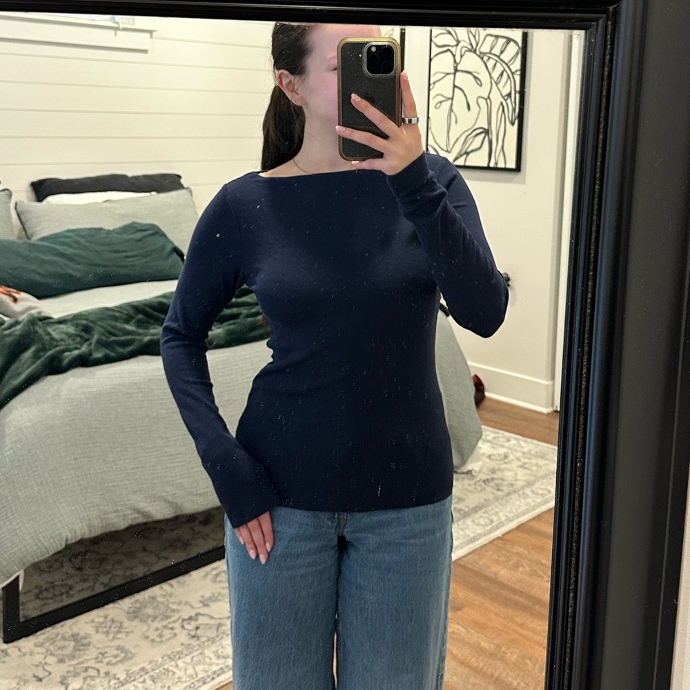 Gap Navy Boatneck Long Sleeve
